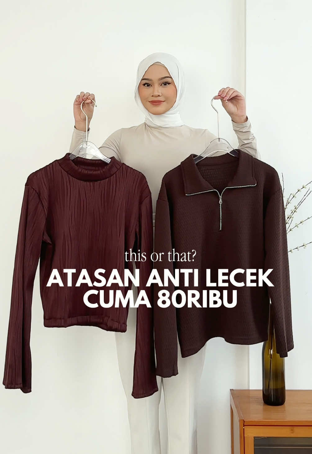 Both are my faves‼️🥹🫶🏻 #Guncang88 #WIBGajian #BeliLokal #officewear #outfitngantor #atasanmurah #outfitkampus #outfitcantik #atasanwanita  #knittop #waistfittedtop #fittedtop #basicoutfit #basicfit 