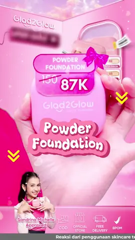 ❤️G2G 8.8 BIG SALE 💸 Harga cuan untuk kamu! 🤩 Perfect Blurring Powder Foundation dari G2G bisa bantu cover imperfection di wajah kamu kaya pake filter paris! 🤩🎉 Jangan sampe kehabisan yaa! Yuk checkout di TikTok live 💖 #G2G #Glad2Glowpromo #bigsale #powderfoundation #jerawat #kusam #fullcoverage #transferproof #velvetfinish #betaktabur #getreadywithme #makeup#blurring #squalane #powderfoundation  