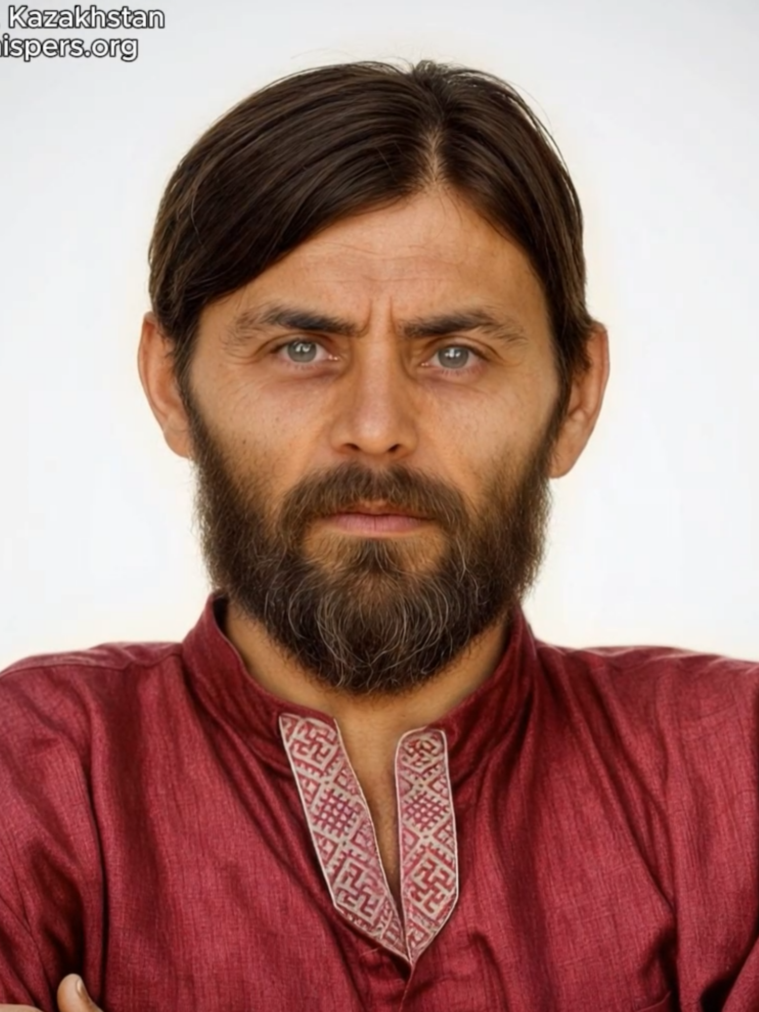 Facial reconstruction of a 3,800-year-old Andronovo man from Kazakhstan The Andronovo culture was an Indo-European culture related to the Sintashta culture - ancestors of the Indo-Iranics. This individual came from Kirgilda, a site near the border between Russia and Kazakhstan, located 25 km directly south of the Russian town of Orsk. The Andronovo cranial series were characterized by increased robusticity compared to the Sintashtans and their ancestors, the Fatyanovans. They exhibited an average cranial length of 187 mm, cranial width of 145 mm, and cheekbone width of 147 mm. #phenotype #ancientdna #anthropology #skull #indoeuropean #sintashta #andronovo