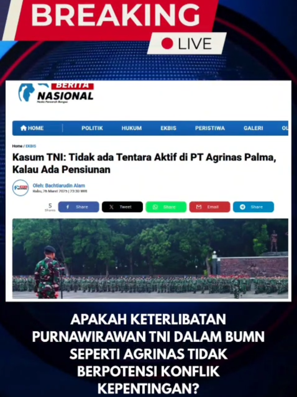 apakabar 19 juta lapangan pekerjaan?? wkwkw #rakyattiri #19jutalapangankerja #penonton #indonesiaemas2045 #fyp #agrinas #sawit sumber : https://beritanasional.com/detail/98707/kasum-tni-tidak-ada-tentara-aktif-di-pt-agrinas-palma-kalau-ada-pensiunan