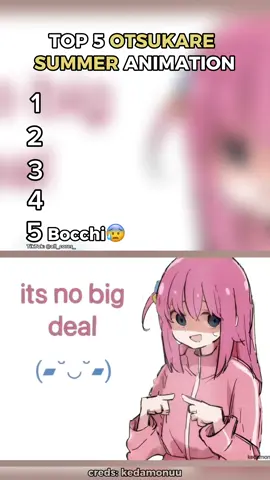 Top 5 Otsukare Summer Animations #top5 #trend #meme #fyp #anime #animefyp #animation #bocchi #roblox 
