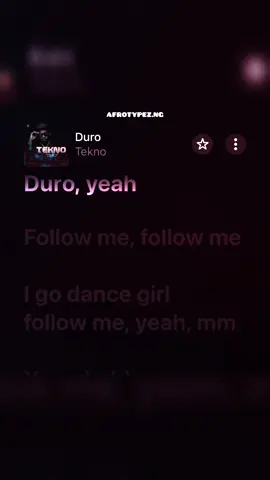Tekno - Duro #lyrics #afrotypez #tekno 