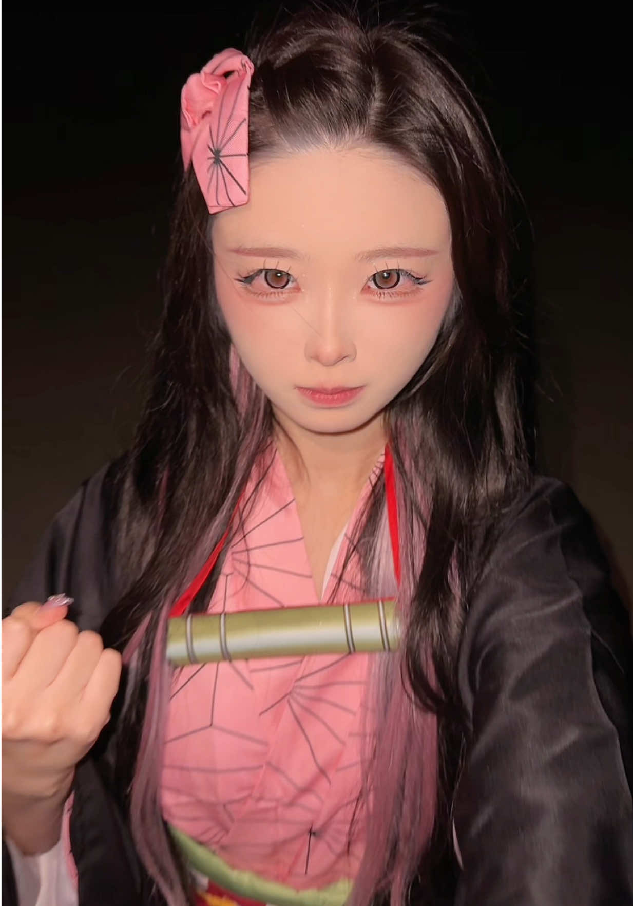 真夜中に禰󠄀豆子のコスプレしてカマしてきた。（しっかり笑われました）