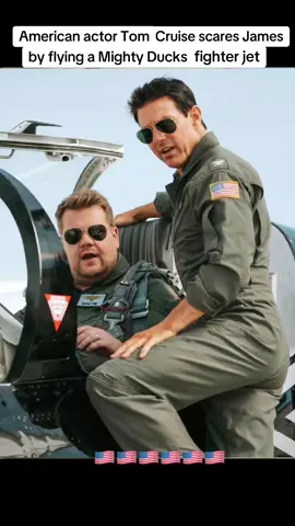 American actor Tom Cruise scares James by flying a Mighty Ducks fighter jet!👍👍🫡🫡#navy #tiktok #aviation #foryou #military #airforce #usa🇺🇸 #fighter #plane #tomcruise 