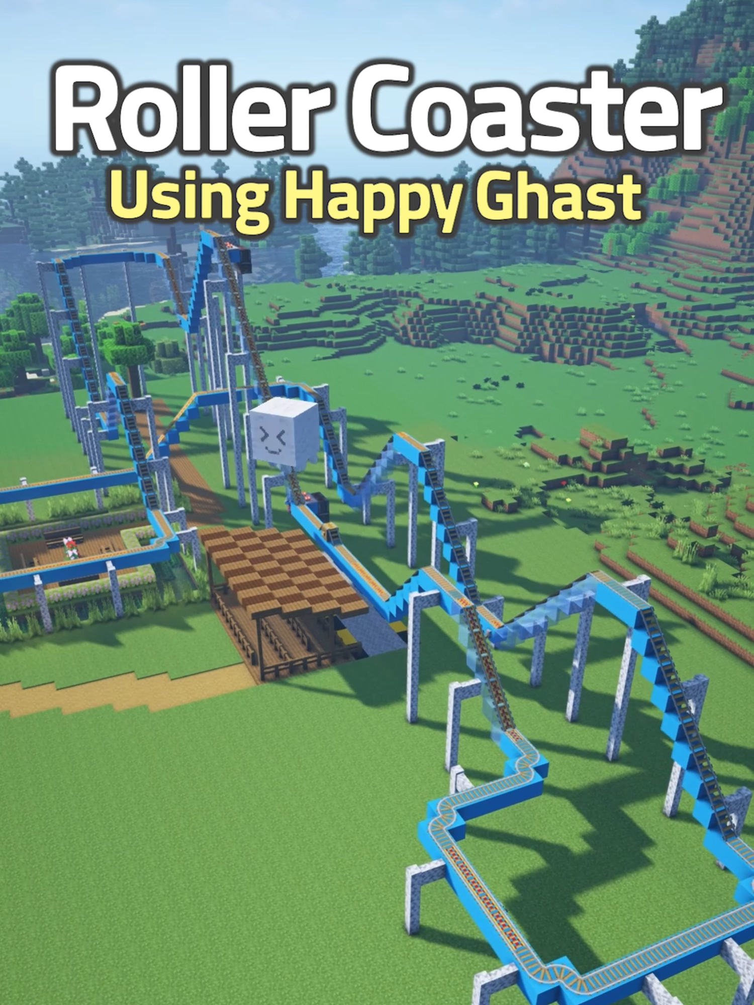 Hanging Roller Coaster 🎢⛏️ #Minecraft #minecraftbuilding #minecrafttutorial