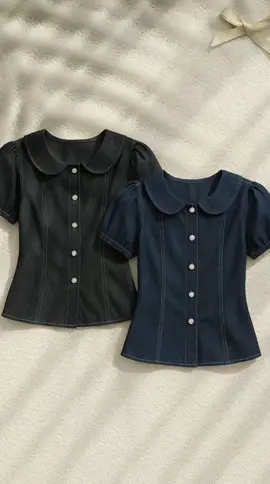 ASOKA Lumora Top Kemeja Denim Premium Lengan Pendek Wanita #atasanwanita #kemeja #fashion #OOTD #fyp 