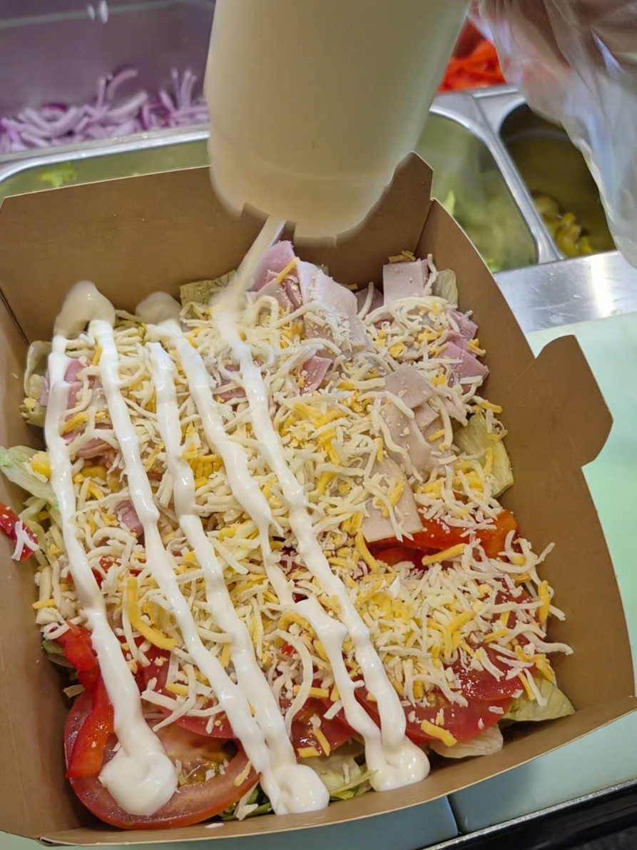 POV SUBWAY TURKEY HAM SALAD  #SALAD  #SUBWAYB #LUNCH  #FoodTok  #fyp 