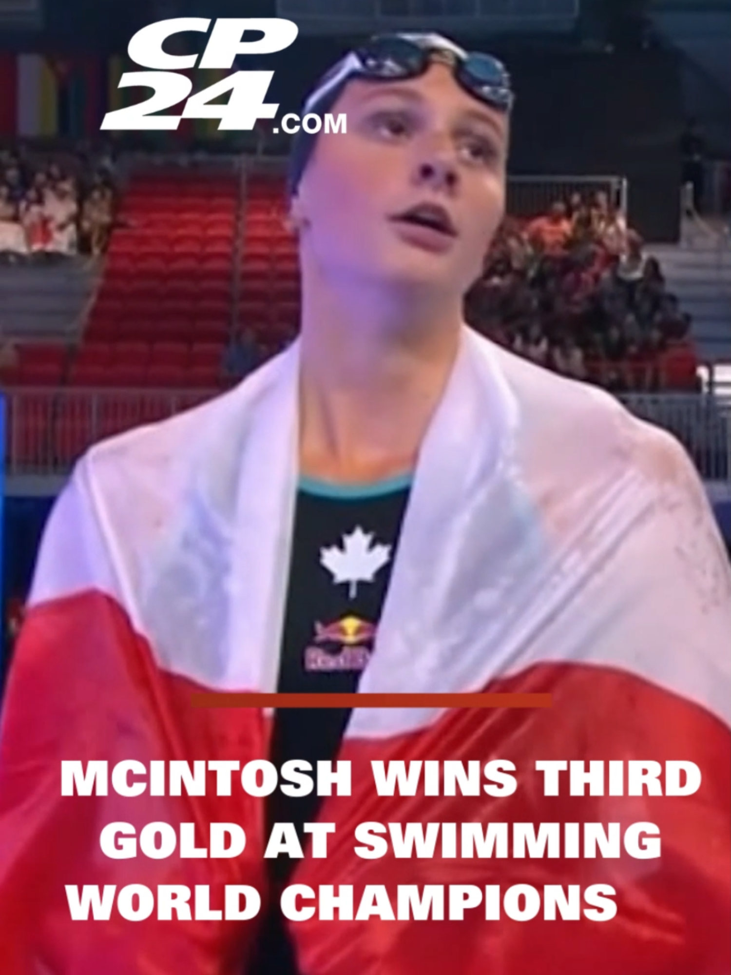 Canada’s Summer McIntosh has claimed her third gold medal of the world swimming championships. The 18-year-old from Toronto won the women’s 200-metre butterfly on Thursday in a meet-record 2 minutes 1.99 seconds, just shy of the world record 2:01.81. Regan Smith of the United States finished second in 2:04.99, while Australia’s Elizabeth Dekkers took bronze in 2:06.12. McIntosh also won the 200 freestyle and 400 individual medley earlier in the meet. She’s aiming for five individual titles at the eight-day competition -- a feat only U.S. great Michael Phelps has achieved at a single world championship. The victory gives McIntosh 11 career medals at long-course world championships, moving her past Canadian teammate Kylie Masse. Masse will have a chance to tie the mark later Thursday in the women’s 50 backstroke final. #canada #news #cp24 #cp24news
