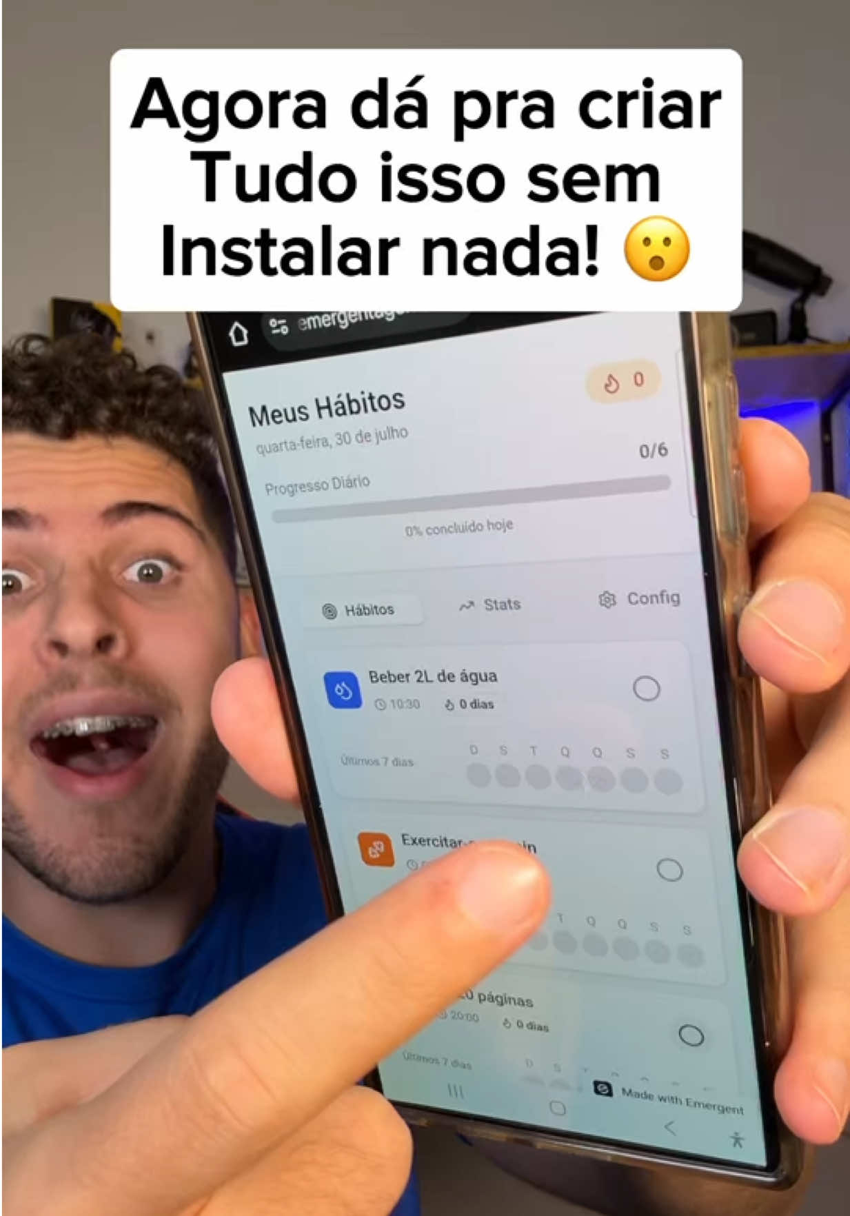 Escrevi uma frase e a IA criou um app inteiro! 😮 Nada de código nada pra instalar e o mais louco? Qualquer pessoa pode fazer isso. O site é esse aqui @emergentlabs  #dicas #curiosidades #tecnologia #ia #inteligenciaartificial #jefdicastech #jefdicas 