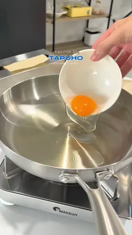 chảo inox nguyên khối 3 lớp nhà TAPUHO dùng thích thiệt mọi người ơi 🍳✨👩🏻‍🍳#chaoinox304 #nhacuadoisong #unboxing #chaotapuho #review #muataitiktok #chaoinox304caocap  
