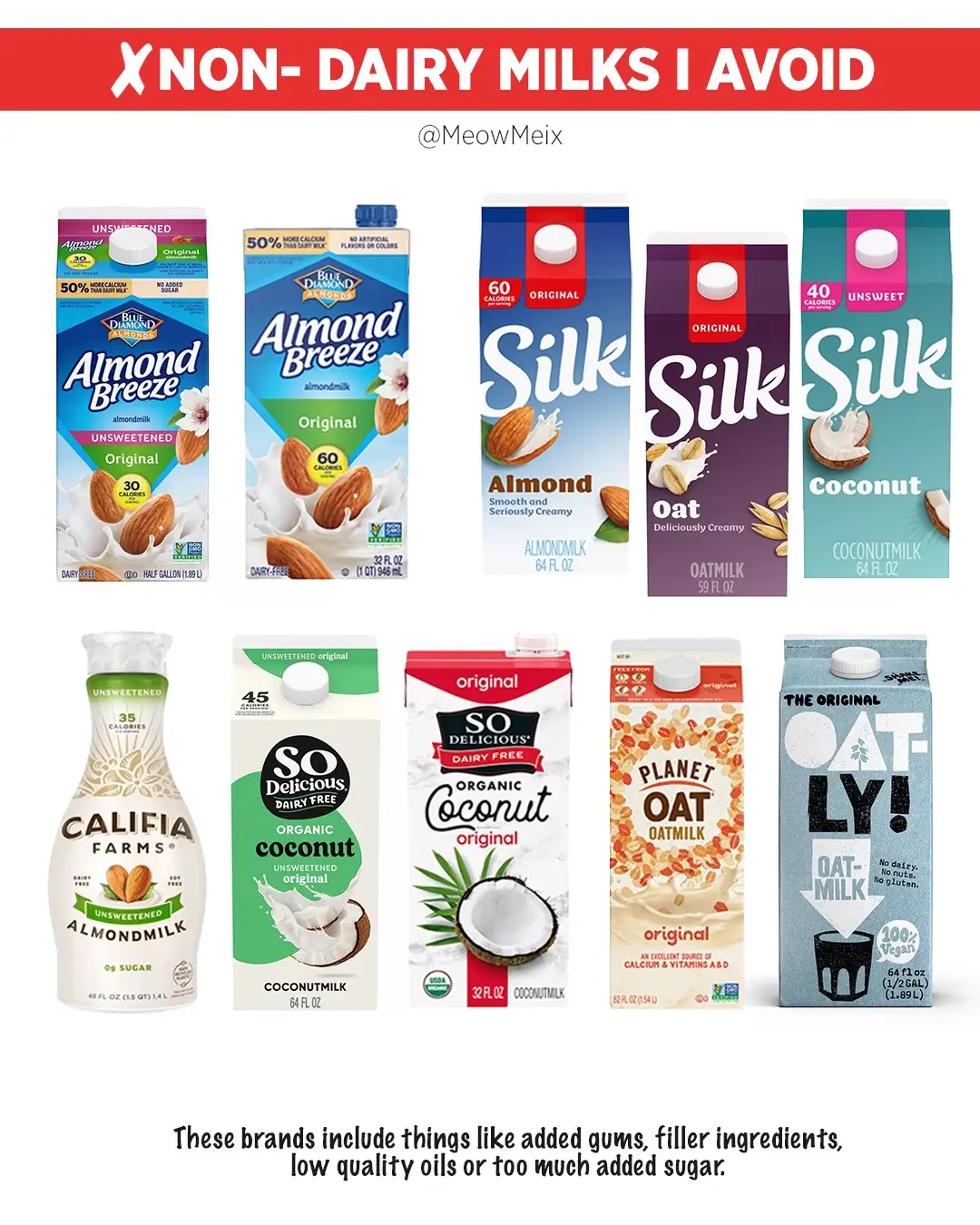 From sneaky gums to growth hormones, here’s what I do and don’t buy when it comes to milk and non-dairy alternatives. Some popular brands sneak in: ❌ Added sugars ❌ Low-quality oils ❌ Fillers & gums ❌ GMOs & synthetic hormones (in conventional dairy) Instead, I stick with options that are: ✅ Organic ✅ Gum-free & simple ingredients ✅ From pasture-raised cows or high-quality plant sources ✅ Free from unnecessary additives 