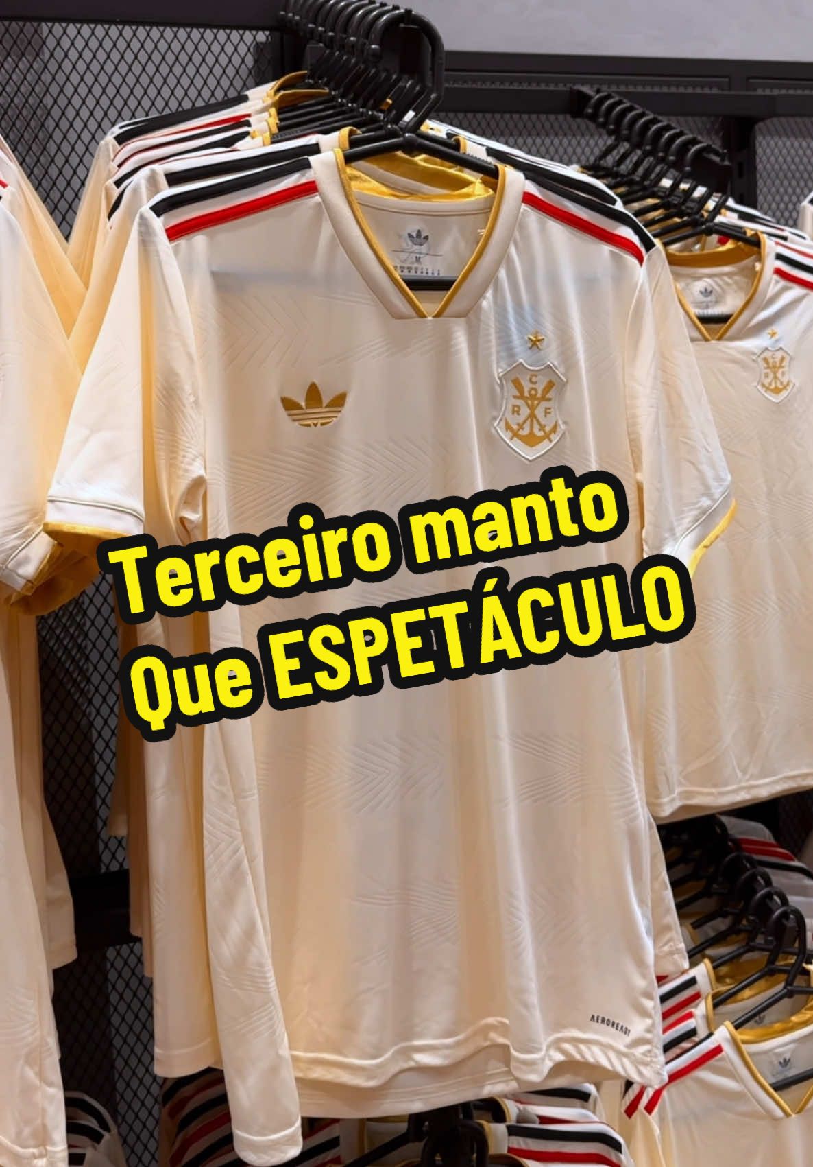 O Manto que Une Tradição e Elegância. O Flamengo acaba de lançar o seu terceiro uniforme para 2025 — uma obra-prima que resgata a história com um toque moderno de sofisticação. Com o escudo clássico do remo e o logo retrô da Adidas, a camisa traz um design minimalista em tom creme, valorizado por detalhes dourados que refletem a grandeza do clube. As icônicas listras rubro-negras nos ombros completam o visual, reforçando a identidade e imponência do Mengão. Um manto que não é apenas uma camisa: é símbolo, é legado, é Flamengo. #MantoSagrado #Flamengo2025 #CRF #AdidasFootball #TerceiroUniforme
