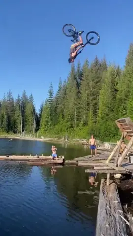The best way to cool off #Mtb #Mtblife #backflip  #fyp #Summer #redbull 
