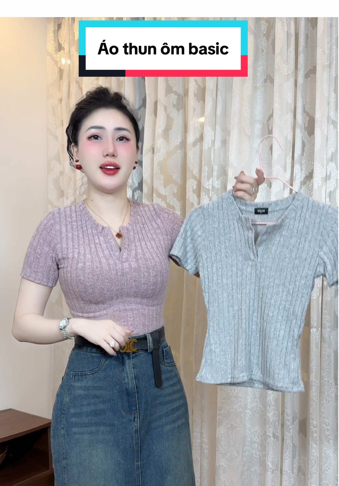 Áo thun ôm body cổ V dễ phối đồ #yumydunggi #aothuncov #dazzi #thoitrangnu 