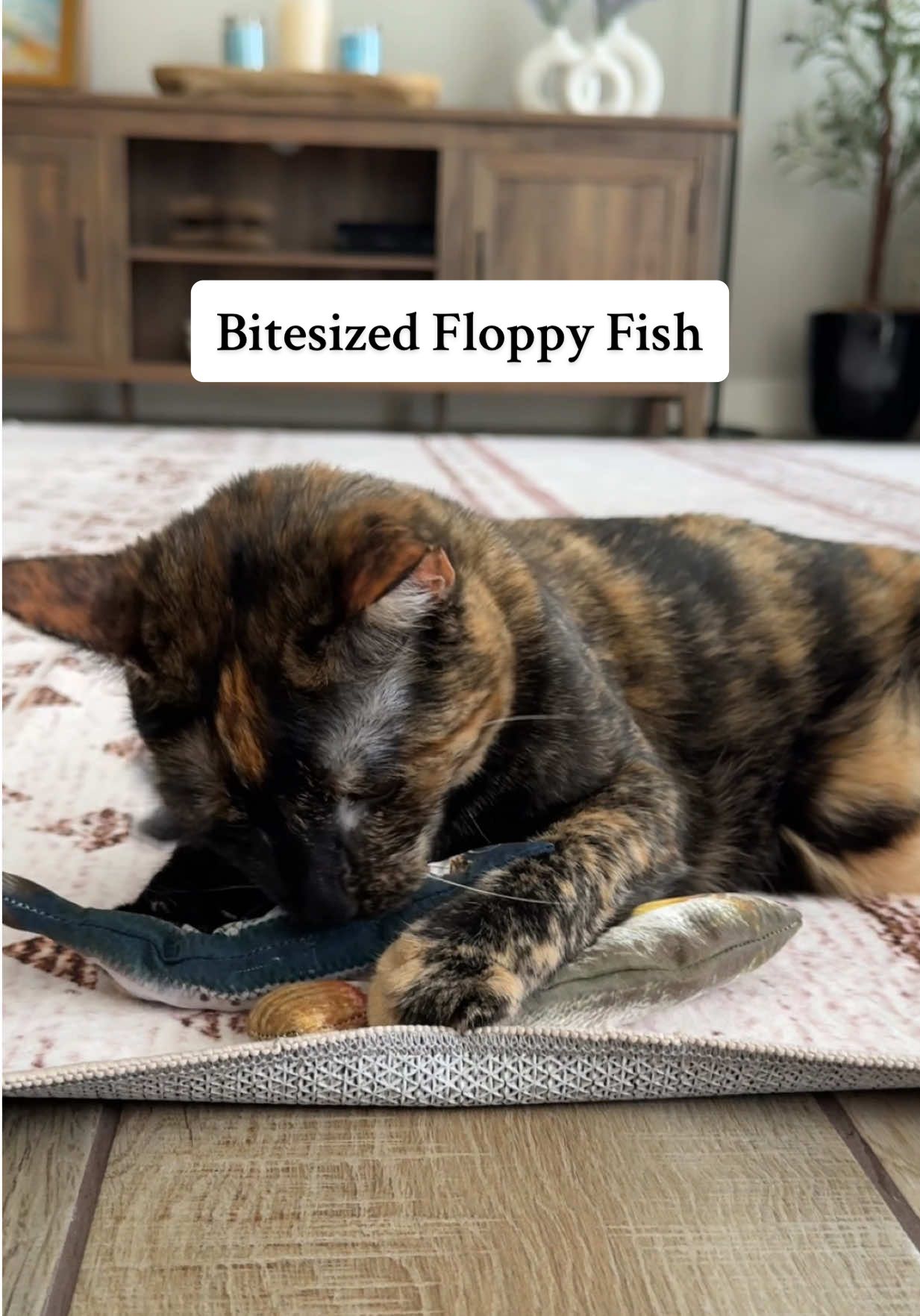 Replying to @billydahlor I don’t think they’re loud. But if they end up not liking the flopping part, the flopping mechanism can be taken out and you can stuff them with catnip/silvervine. #floppyfish #cattoy #catsoftiktok #bitesizefloppyfish 