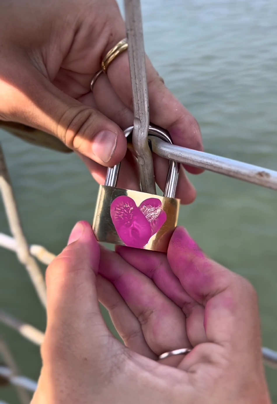 We will leave a lock everywhere we go🔐❤️ #fingerprint #couple #padlock #couplegoals #fyp #dateideas #date #thingstodo #chandlerbridge 