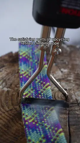 Upcycling ASMR. CHECK OUT OUR SITE TO DONATE ROPE/GET A BELT! #satisfyingvideos #climbingrope #rockclimbing #upcycledclothing #recycled #indiestyle #granolagirl 