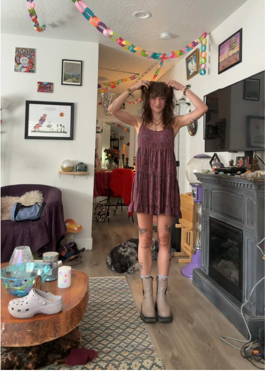 today is a big day but that’s all you get to know for now  #justagirltalk #fitcheck #justagirl #ootdfashion #ootdinspo #easyoutfits #styleinspo #fashion #fairycore #whimsigoth #dress #bigboots 