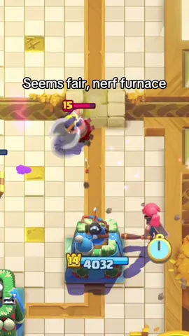 Bud put his whole life savings into defense and did nothing 😭 #clashroyale #bossbandit #furnace #nerf 