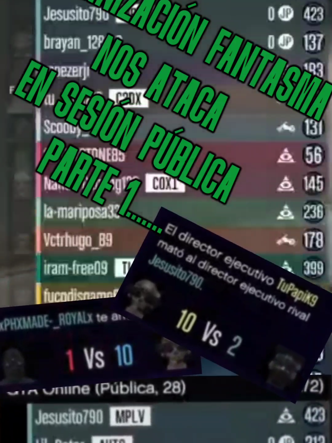 NOS ATACAN!!!!!! organización fantasma completamente RIPEADA nos ataca en una sesión publica en #GTAONLINE #2025 #rockstargames #PS5 #PS4 #TuPapiK9 