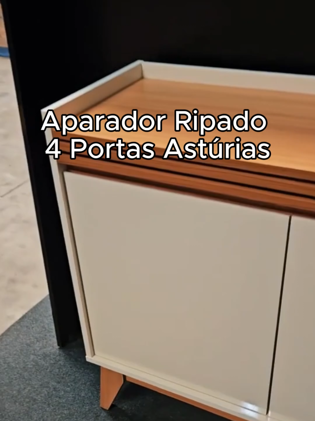 Aparador ripado 4 portas. Ideal para sala ou sala de jantar. Design sofisticado, espaçoso e funcional – 180cm! #BuffetRipado #BuffetSalaDeJantar #MóvelModerno #AparadorRipado #DecoraçãoLuxo #MóveisPlanejados #saladecorada 