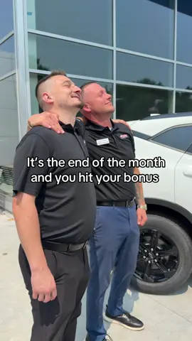 That end of the month bonus feeling 🤩🤩 #detroit #cartok #carhumor #carsalesman #cardealer #carsales 