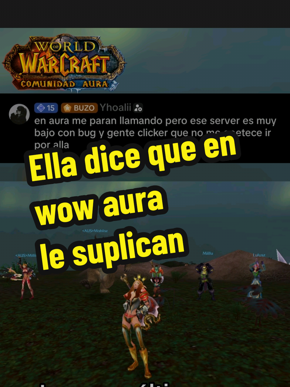 La Main sacer que dice tener tanto nivel, que le suplican en #wowaura 😂😂😂 #warcraft #wordofwarcraft #warmane #ultimowow #naerzone #turtlewow #tiradera #tiraderas #forthehorde @GUERRANT @dulce @el chapaco @Bizcochito @elgustavex del wow 2.0 @Camp. 