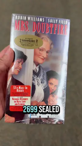 Sealed Mrs Doubtfire #thrift #thrifting #goodwill #thriftshop #rarefinds #vhs #mrsdoubtfire 