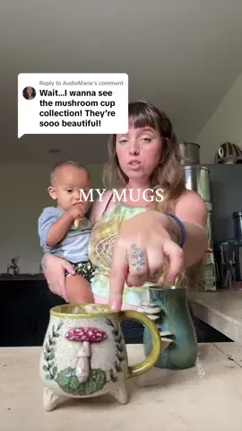 Replying to @AudieMarie mugs from @Haley’s Pottery 🍄Mushroom Root & Spinning Earth Pottery  . . . #mushroomart #mugs #ceramics #collection #fairycore 