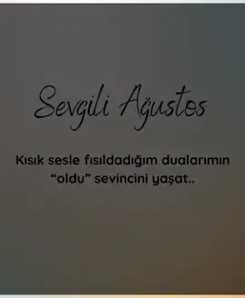 Hoşgeldin Ağustos🍀