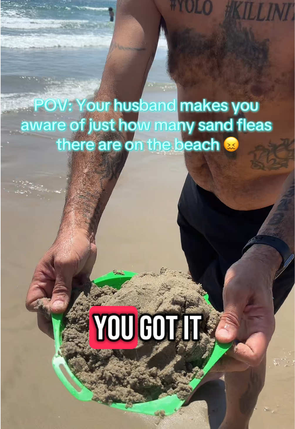 I know it’s just mole crabs but my gosh I can’t help but cringe at how many he was finding 😱