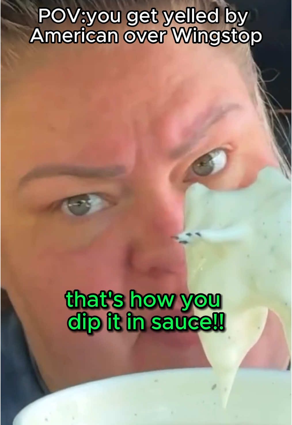 American yelled at me over @Wingstop ranch😭🤤#food #americanfood #fastfood #wingstop #wings #chicken