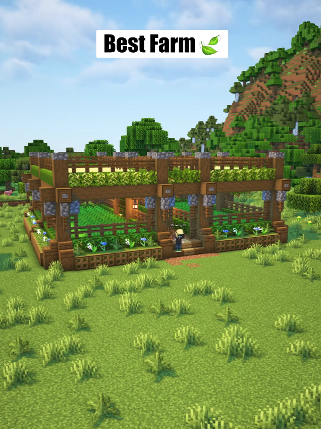 Best Farm🌿 Minecraft Tutorial #Minecraft #minecrafttutorial #minecraftideas #tutorial  #minecraftbuilding #fypp #fyp #farm 