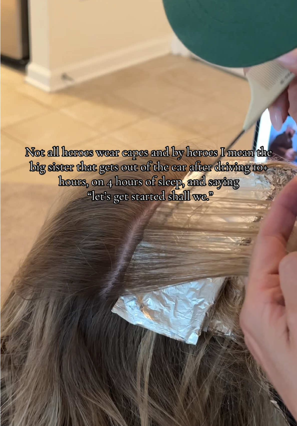 Drove 10 hours to work today hahaha #hairstylistofthefamily #familyhairstylist #hairtok #hairstyle #foils #blondehair #wilmingtonnc 