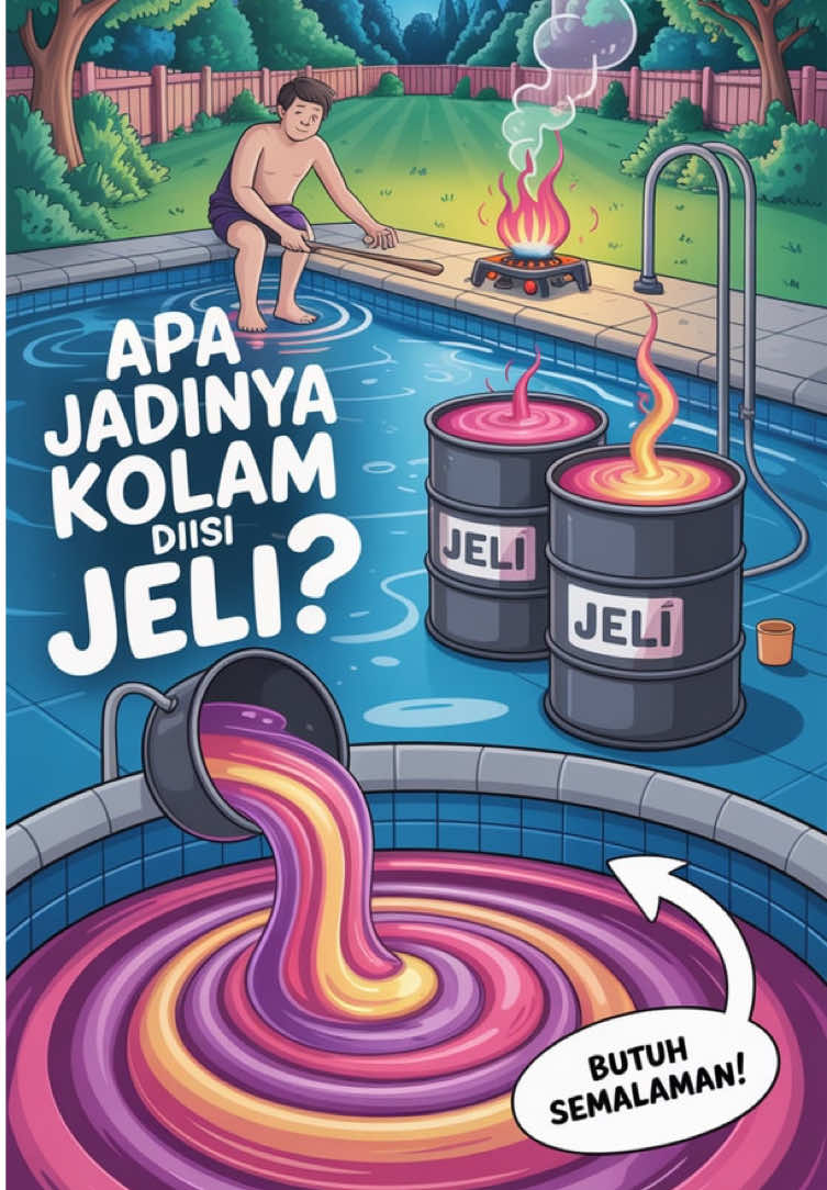 📌 Detail lokasi dan fakta: Tempat kejadian: LAUNCH Pad Lab, Chicago, Illinois, Amerika Serikat Pelaksana: Grup eksperimen yang dipimpin oleh William Foster dan timnya Tanggal kejadian: Agustus 2018 Jumlah gelatin digunakan: Lebih dari 2.000 bungkus Ukuran kolam: Sekitar 10 meter persegi Tujuan: Eksperimen fisika material dan daya tahan gelatin dalam bentuk besar Kalau kamu menuangkan satu bungkus besar bubuk jeli ke dalam kolam, kamu mungkin berpikir kolam itu akan langsung berubah menjadi jeli. Tapi kenyataannya berbeda. Air dingin justru membuat bubuk itu menggumpal menjadi adonan lengket dan tidak bisa larut sempurna. Sebagai gantinya, para peneliti mengisi enam drum besar dengan campuran air dan bubuk jeli, lalu memanaskannya perlahan menggunakan kompor gas. Campuran panas ini kemudian dituangkan secara perlahan ke dalam kolam dalam bentuk lapisan tipis. Ketika suhu malam mulai turun, lapisan itu mengeras dan berubah menjadi jeli. Proses ini diulang terus menerus, lapis demi lapis, selama beberapa hari. Dan ketika kolam akhirnya penuh, mereka menciptakan sesuatu yang luar biasa. Kolam raksasa berisi jeli yang benar-benar bisa disentuh, diinjak, bahkan dilompat-lompati. #faktaunik #eksperimen #jeliraksasa #fyp #ilmupengetahuan #gelatin #kolam Sc Vt: Zack D Films