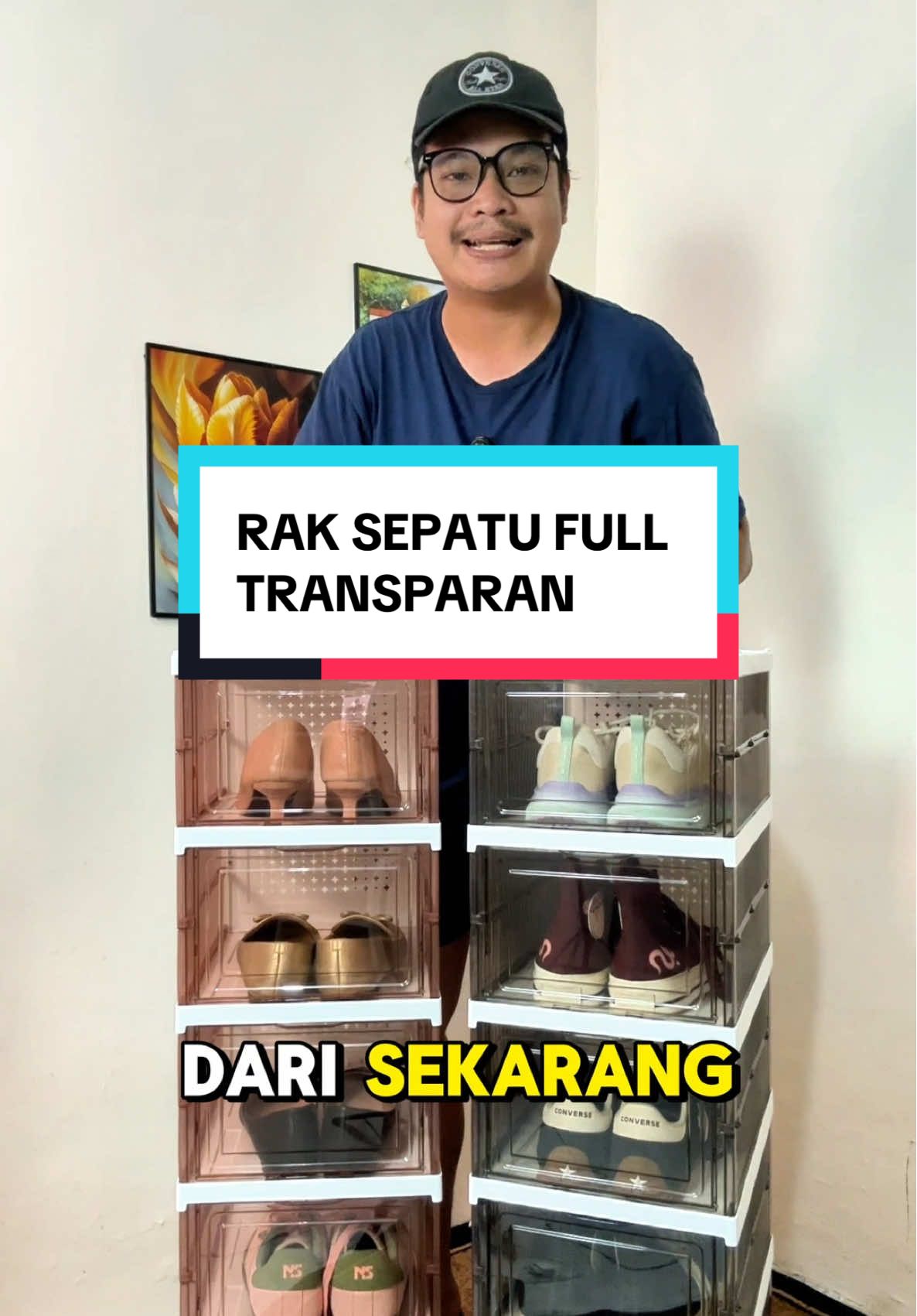 Rak sepatu full transparan #raksepatu #raksepatususun #raksepatutertutupantidebu #raksepatumurah 