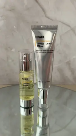 Thank you @Rovectin 💗 Products ⬇️ ✨Vita Dark Spot Serum Hero Ingredients: • Vitamin Tree Water (70.2%) • Niacinamide (5%) • Arbutir • Ethvl Ascorbyl Acic Focus: • Fade dark spots and Brighten your skir • Provides hydration and Improve fine lines (wrinkles • Suitable for: All skin type: • Best for: SENSITIVE SKIN  ✨Vita Double Toning Cream Hero Ingredients: • Vitamin Tree Water (70.2%) • Niacinamide (5%) • Glutathione (98% Purity) • PDRN (Plant derived) Focus: • Fade dark spots and Brighten your skin • Enhance skin radiance • Suitable for: All skin types • Best for: SENSITIVE SKIN Rovectin products are free of sulfates, parabens, artificial fragrance, and colorants, ensuring skincare that's safe for sensitive skin. #rovectin #niacinamide #sensitiveskin #clearskin #serum #vitamin #brightening #hyperpigmentation #darkspots #koreanskincare #skincare #kbeauty #pdrn #darkspotserum #glassskin #SelfCare #brighteningcream #vitacream