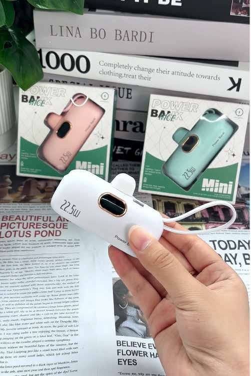 5000mAh #Mini #Portable Charger Power Bank for phone, 22.5W Fast Charger with 3-Output and Digital Display, Lightwight and Compact