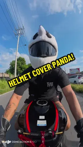THIS! HELMET COVER 🥰 #helmet #helmetcover #pandahelmetcover #motorcycle #motovlogger 