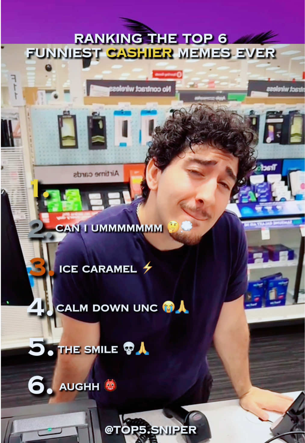 Ranking the top 6 funniest cashier memes ever || #ranking #cashier #usa_tiktok 