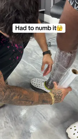 He wouldn’t have made it🤦🏽‍♂️ Some of the best numbing cream I’ve used #fyp #foryoupage #tattooartist #tatted #tattoos #tattooideas #viral #tattoo #calftattoo #numbingcream #numbtattoo 