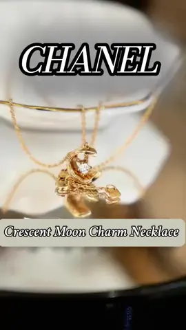 Crescent Moon Charm Necklace🔥🔥 #necklace #chanel #goldjewelry #fashion #jewelry 