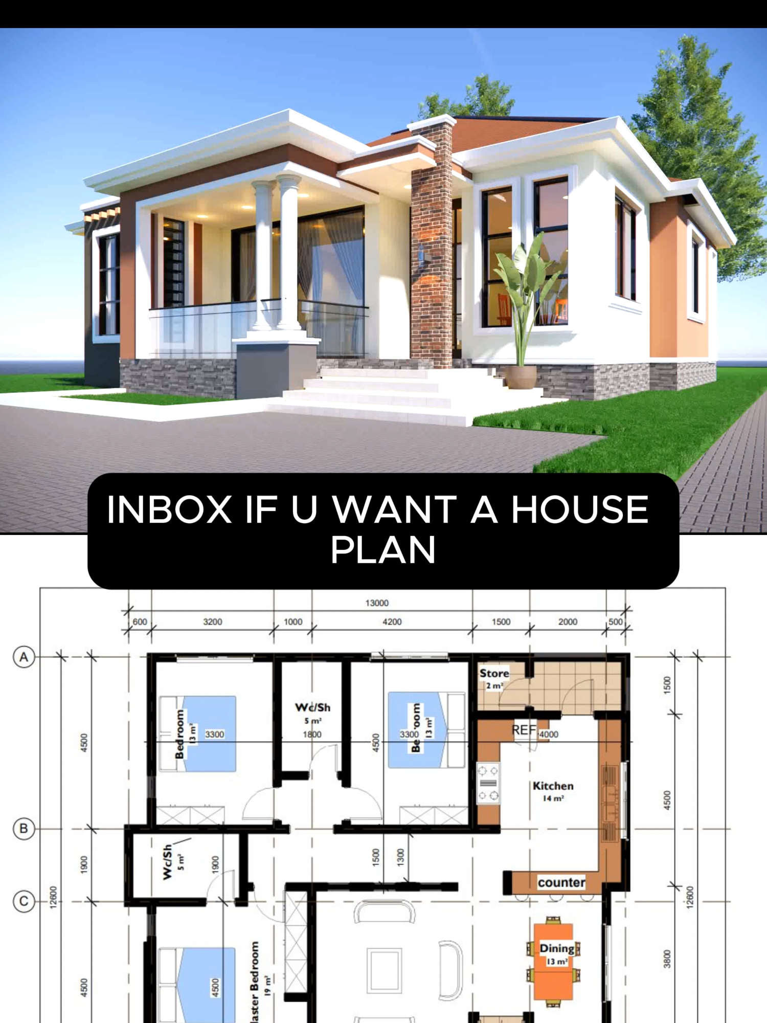 3 BEDROOM BANGALOW HOUSE. WE DO ARCHITECTURAL PLANS, STRUCURALS, AND MEP DRAWINS. INBO NOW!! #jedesignconsult #tinyhouse #3bedroomhouse #2bedroomhouse #4bedroomhouse