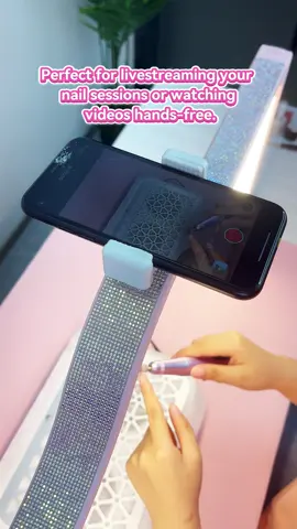 Unboxing video- pink nail 🪔 “My nail desk is finally saved! ✨ The half moon lamp doesn’t block my view, saves me”#naillamp #nailtech #halfmoonlamp 