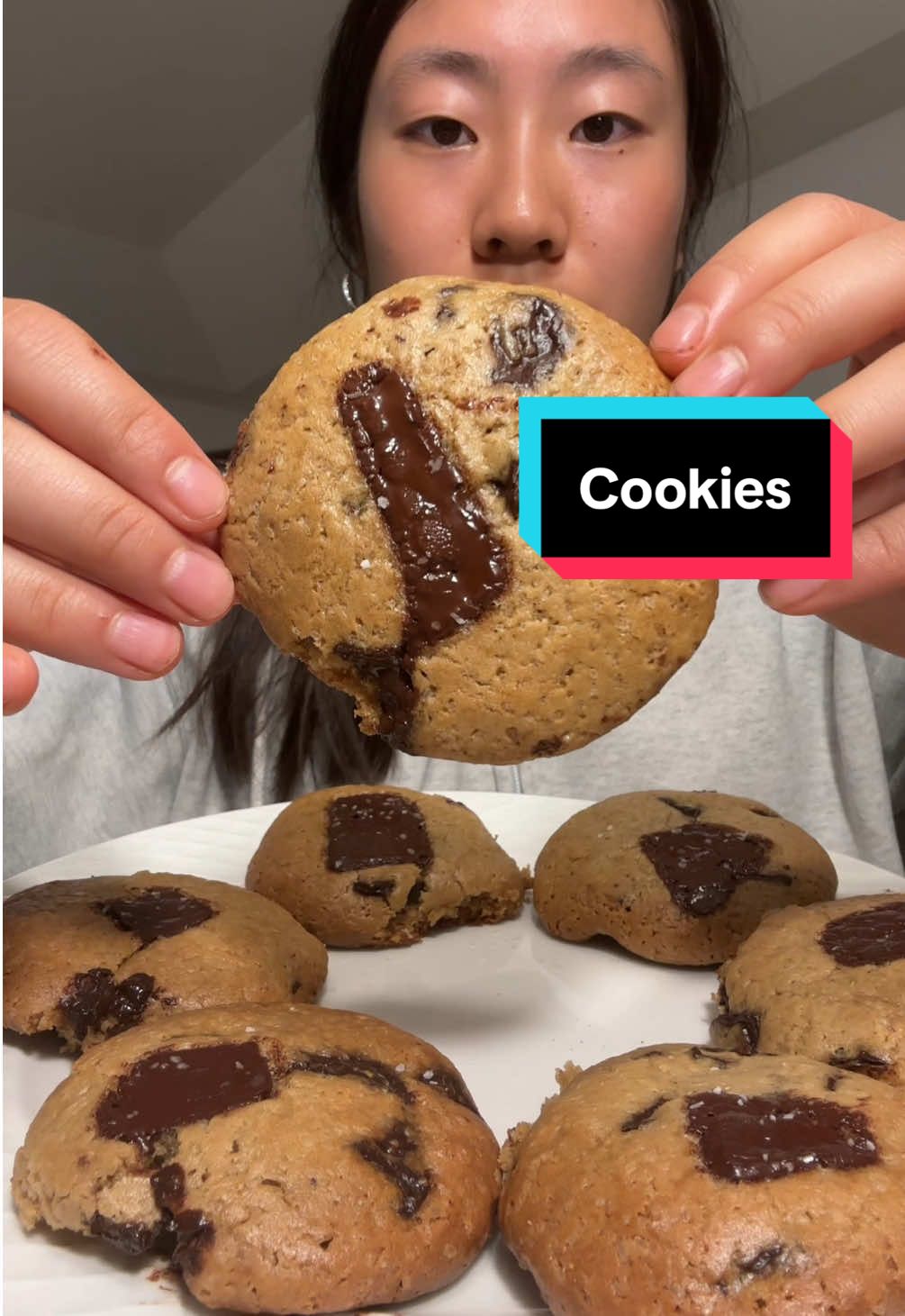 Chocolate Chip Cookies Mukbang  I swear every time I try to make cookies it never goes well so I’ll count this time as a win but only bc I didn’t have butter 🙊 Also didn’t the first bite kinda sound like a cartoon lol  #mukbang #asmr #chocolatechipcookies #chocolate #fyp #fypシ #mukbangfoodasmr #mukbangeatingshow #food #Foodie #mukbangasmr #mukbangs #cookiemukbang #dessertmukbang #yum 