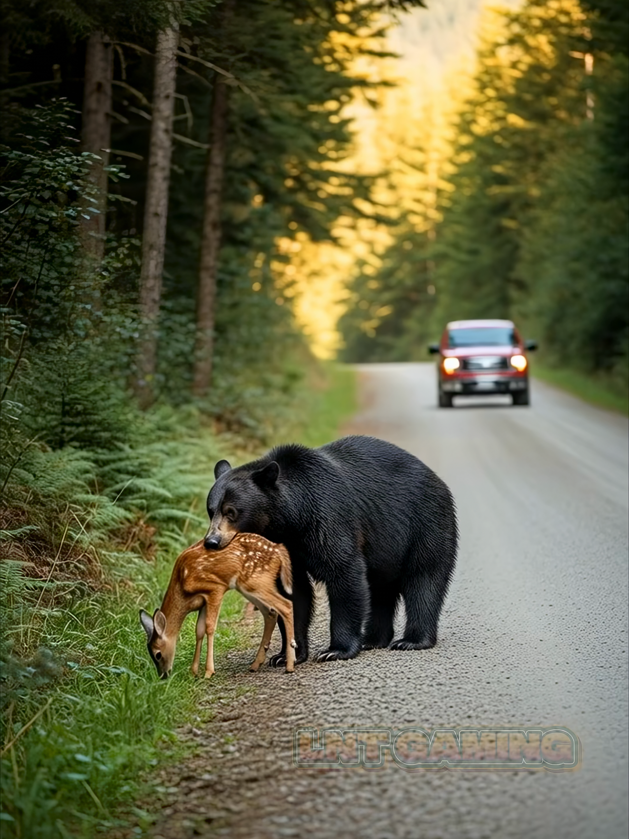 Heart-stopping Moment Ranger vs. Bear to Save a Fawn#rescue #animals #wildlife