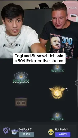 Togi and Stevewilldoit win a 50K Rolex on live stream #kickstreaming 