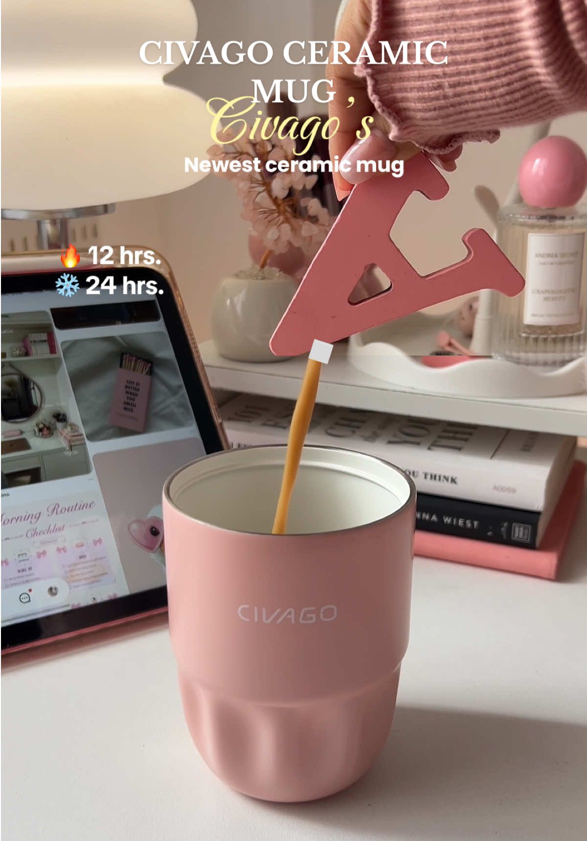 A mug I could use everyday!  -Civago Ceramic Lining Mug ☕️🥤 #civago #civagotumbler #ceramicmug #tumblermug #fyp 