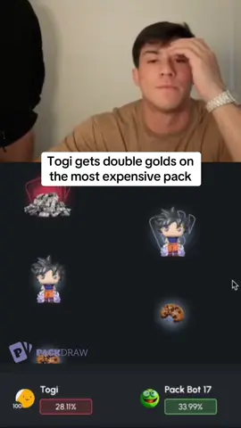 Togi gets double golds on the most expensive pack #kickstreaming 