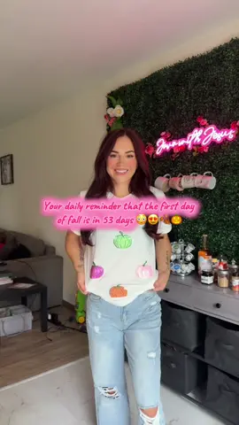 This shirt from @Dear-Lover is less than $7 😱😍🎃 I’m so excited for fall!!! I’m over the heat!!🤣    #countdowntofall #timeforfall  #pumpkinseason #fallstartsin53days 